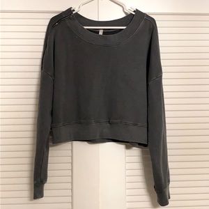 Never worn- Free people crop top sweatshirt